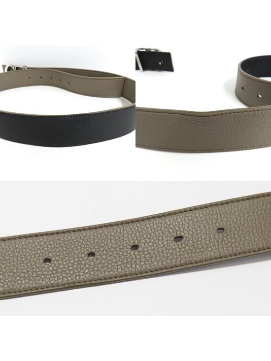 Dior CD Icon Logo Buckle Silver Metal External Belt Reversible Black main image 4